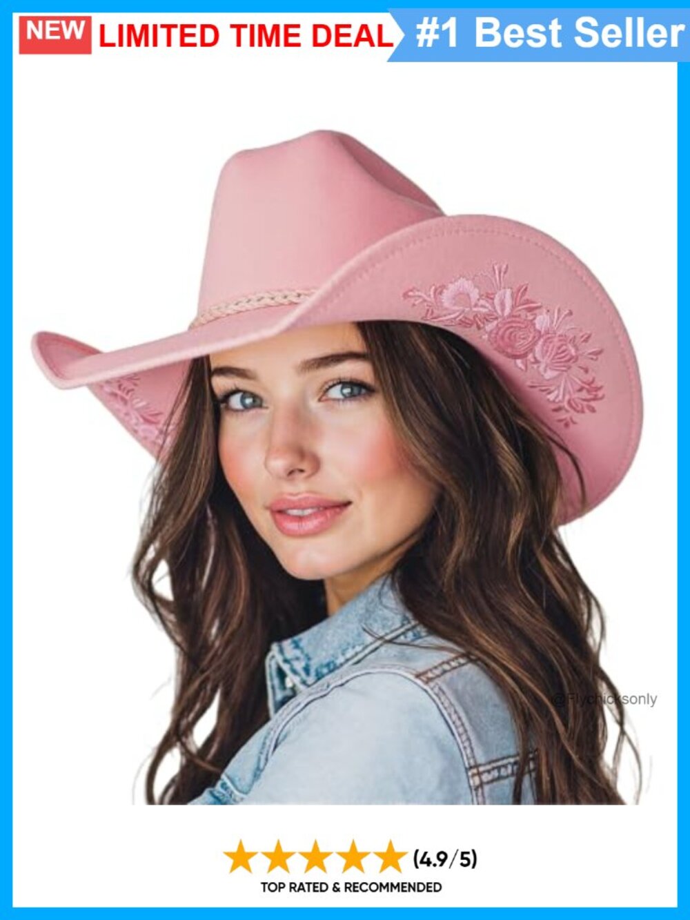 Suede Cowgirl Hat Embroidered Western Costume Hat Adjustable